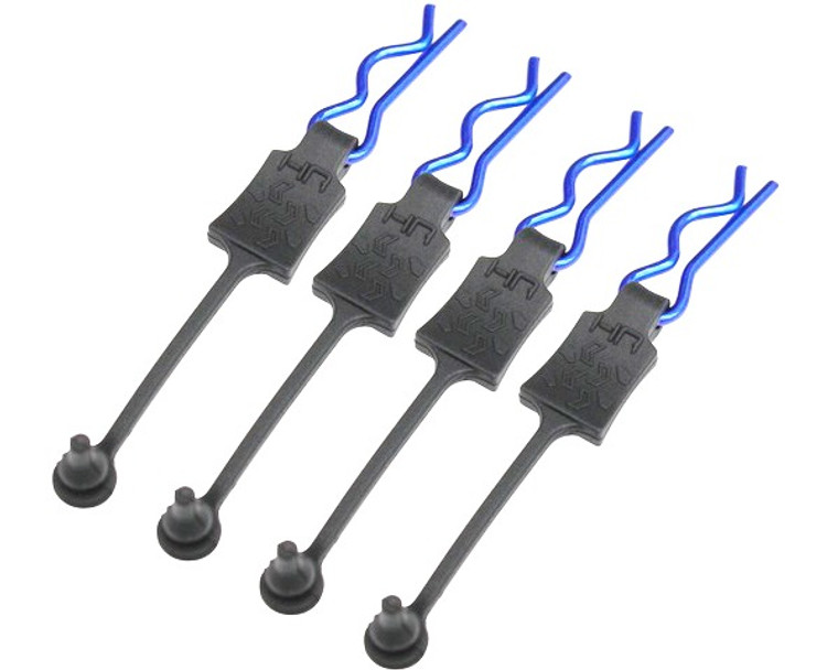 Hot Racing - Body Clip Retainers, for 1/8th Scale, Blue (4pcs) - BWP39E06 Hot Racing - Body Clip Retainers, for 1/8th Scale, Blue (4pcs) - BWP39E06