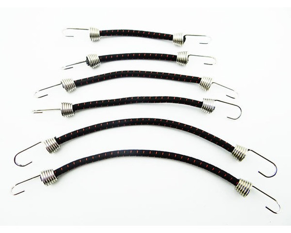 Hot Racing - 1/10 Scale Bungee Cord Set, Black and Red, 6pcs - ACC468C21