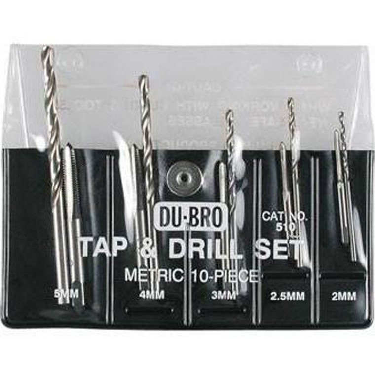 Dubro - 10pc Metric Tap & Drill Set - 510