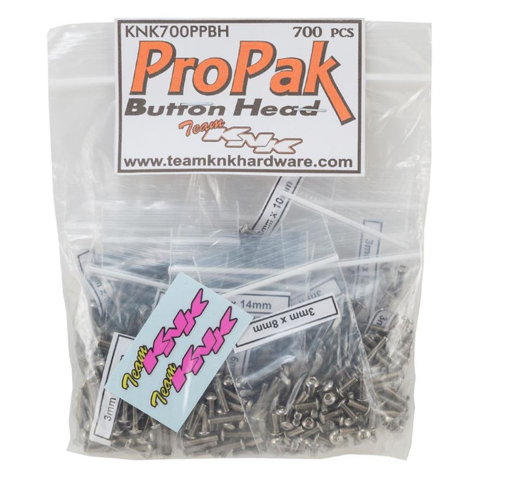 Team KNK - Button Head Pro Pak - 700 Piece Stainless Bulk Bag - 700PPBH