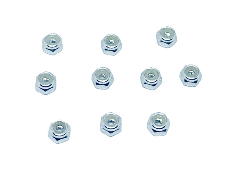 Racers Edge - Nylon Lock Nut M2 (10pcs) Silver - 3152S Racers Edge - Nylon Lock Nut M2 (10pcs) Silver - 3152S