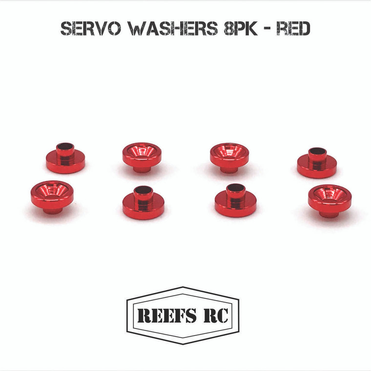Reef's RC - Servo Washers 8pk - Red - REEFS53 Reef's RC - Servo Washers 8pk - Red - REEFS53
