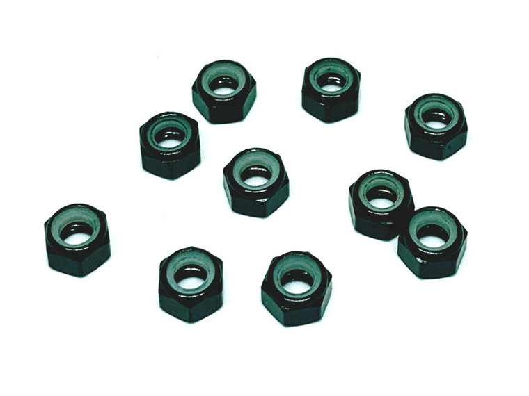 Racers Edge - Nylon Lock Nut M5 (10pcs) Black - 3154BK Racers Edge - Nylon Lock Nut M5 (10pcs) Black - 3154BK