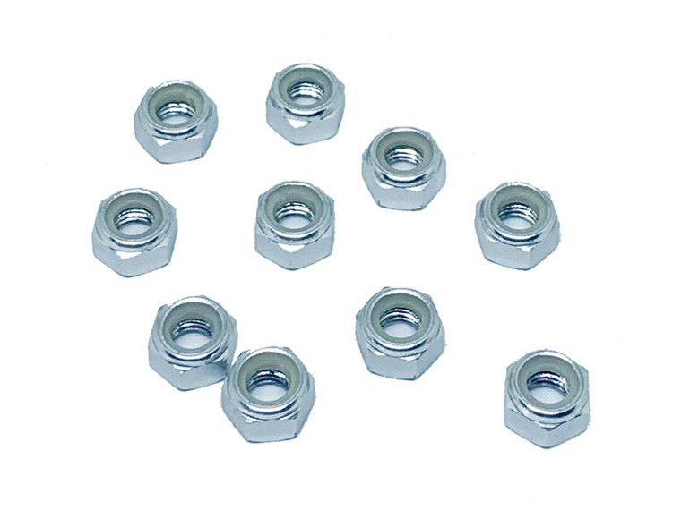 Racers Edge - Nylon Lock Nut M5 (10pcs) Silver - 3154S Racers Edge - Nylon Lock Nut M5 (10pcs) Silver - 3154S