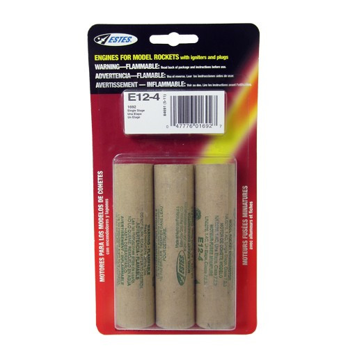 Estes Rockets - E12-4 Model Rocket Engines (3pk) - 1692