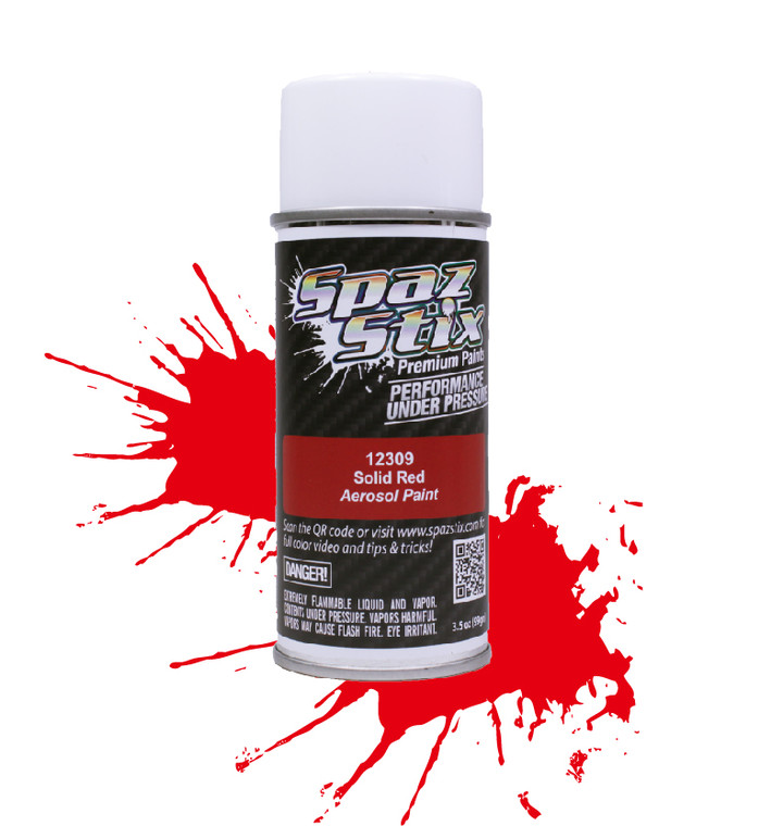 Spaz Stix - Solid Red Aerosol Paint 3.5oz - 12309 Spaz Stix - Solid Red Aerosol Paint 3.5oz - 12309