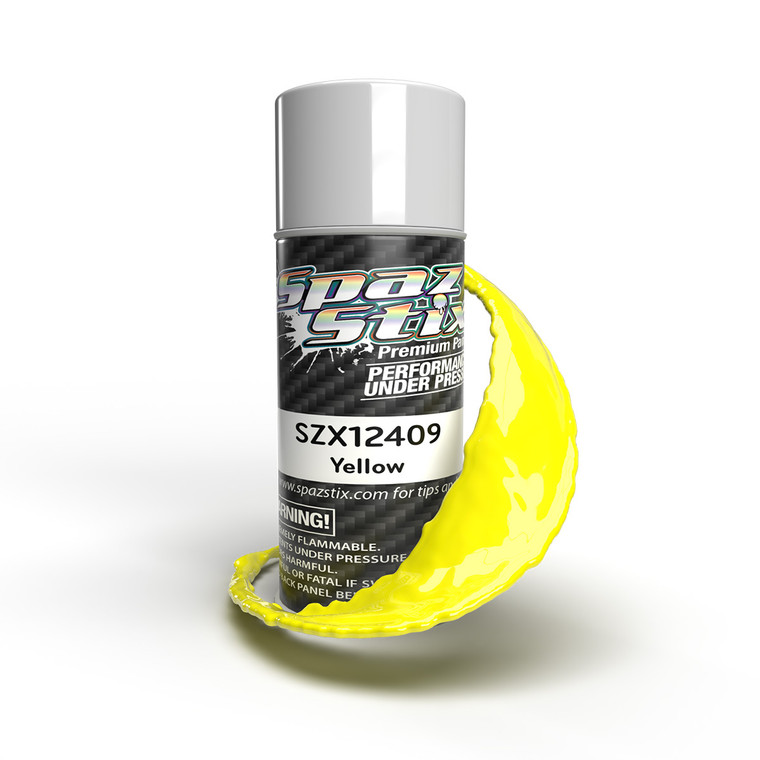 Spaz Stix - Solid Yellow Aerosol Paint, 3.5oz Can - 12409
