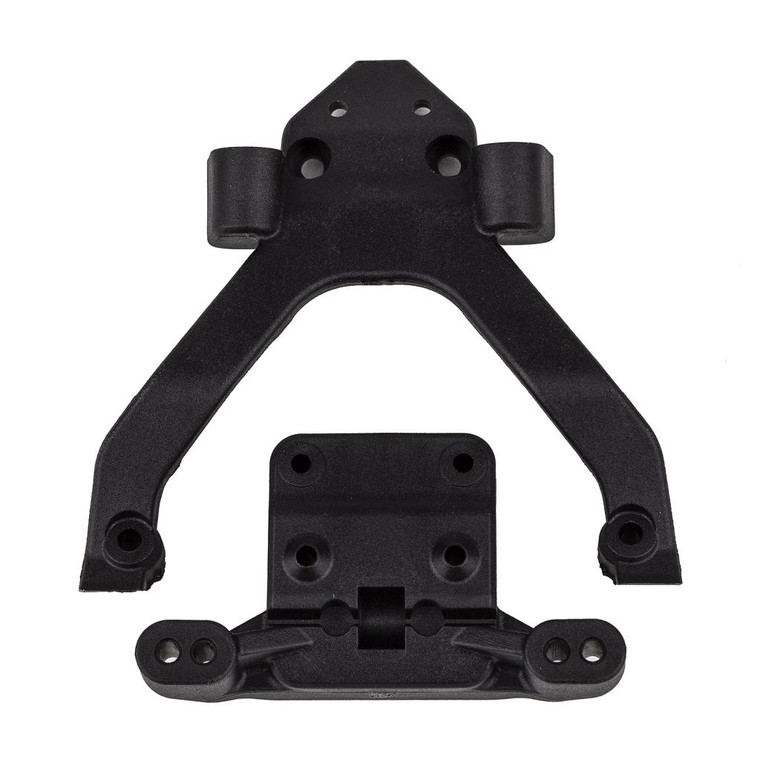 Team Associated - RC10B6.4 Front Top Plate and Ballstud Mount Angled - 71182