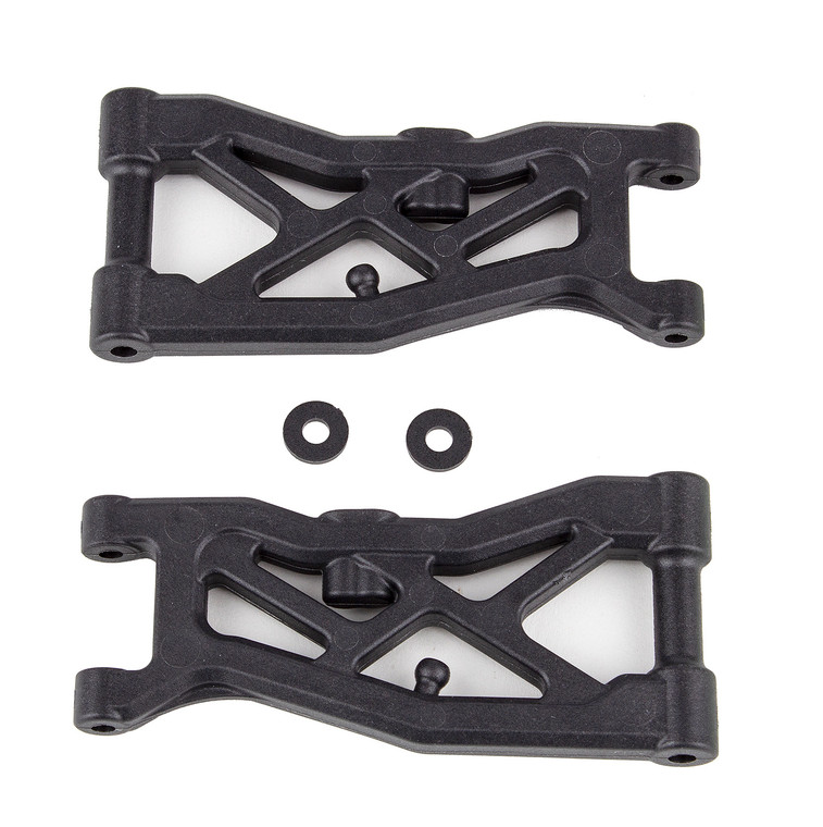 Team Associated - RC10B74.2 FT Front Suspension Arms, Gull Wing, Carbon - 92328