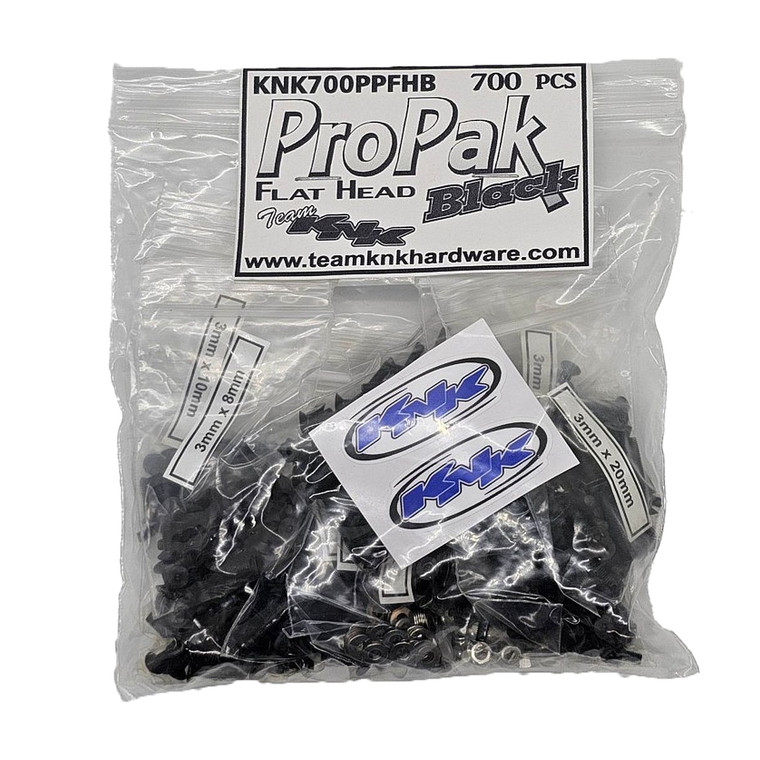 Team KNK - (700 pcs) Flat Head ProPak Black Oxide Bulk Bag - 700PPFHB