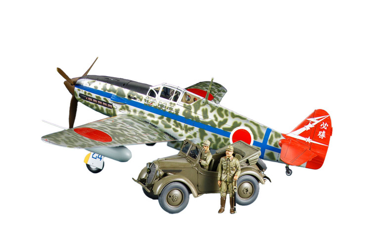 Tamiya - 1/48 Kawasaki Ki-61-Id Hien (Tony) & 4x4 Light Vehicle - 25203