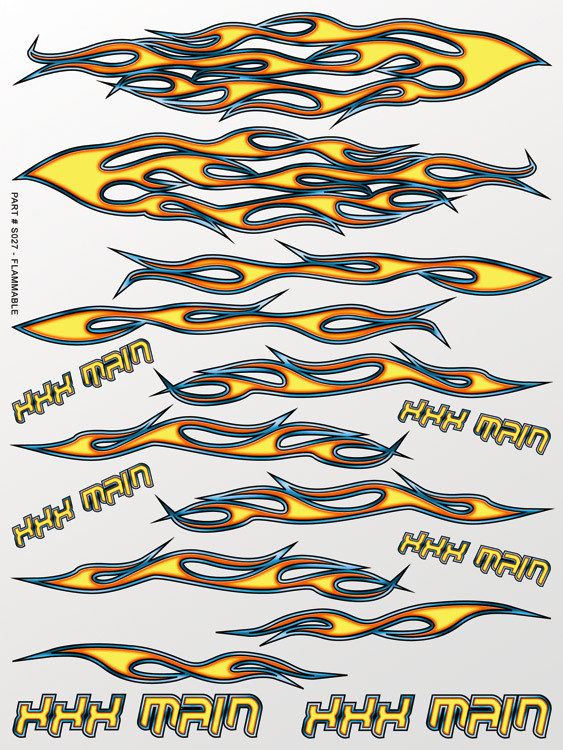 XXX Main Racing - Flammable Sticker Sheet - S027