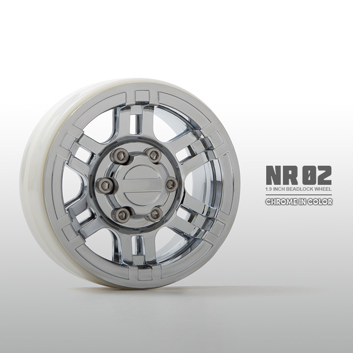 Gmade - NR02 1.9" Beadlock Wheels, Chrome (2) - 70265