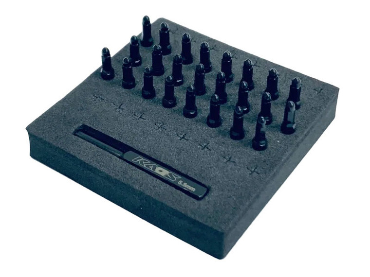 CEN Racing - Bullet Wheel Lug (black chrome M2 studs, w/tool, 24pcs) - CKD0618