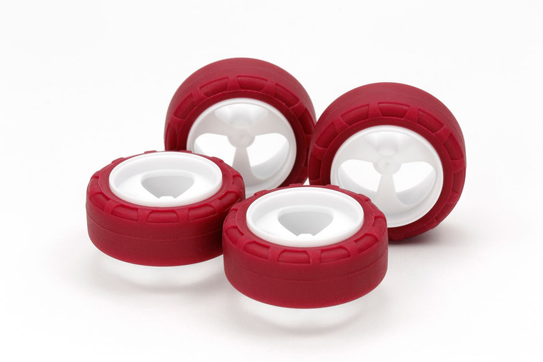 Tamiya - JR 24mm Tires / 3-Spoke Wheels - 95634