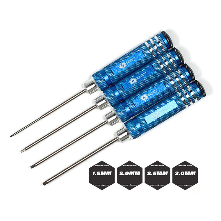 Racers Edge - Metric High Speed Steel Hex Driver Set w/ Blue Handles - 7215BL