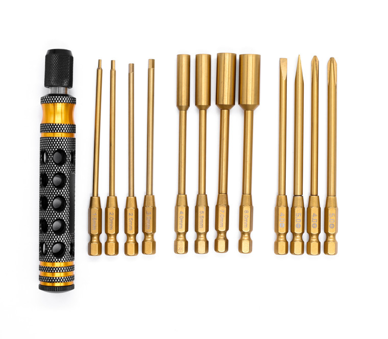 Racers Edge - Premium 12-in-1 Magnetic & Locking Screwdriver Set with - PRO7025