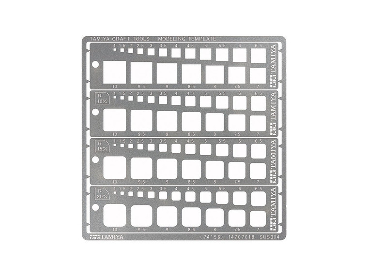 Tamiya - Modeling Template Square 1-10mm - 74156