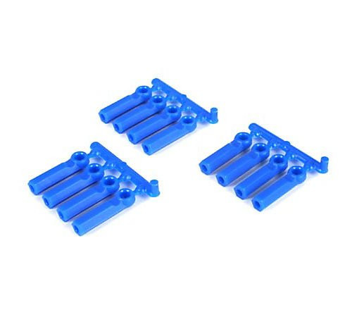 RPM RC Products - LONG SHANK ROD ENDS BLUE/12 - 73395