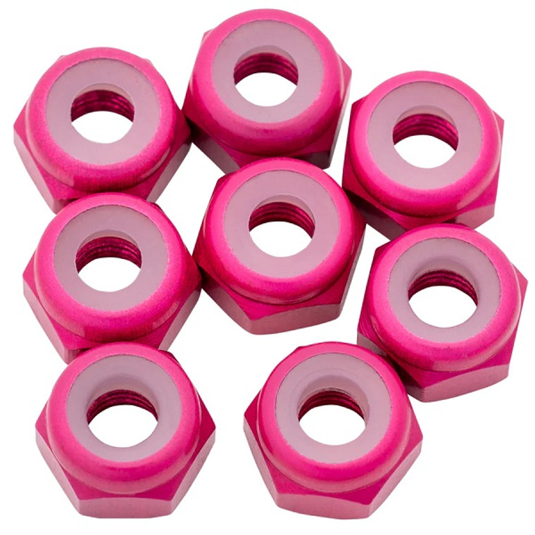 1UP Racing - 075 Aluminum Locknuts, M3, Hot Pink, 8pcs - 870402 1UP Racing - 075 Aluminum Locknuts, M3, Hot Pink, 8pcs - 870402