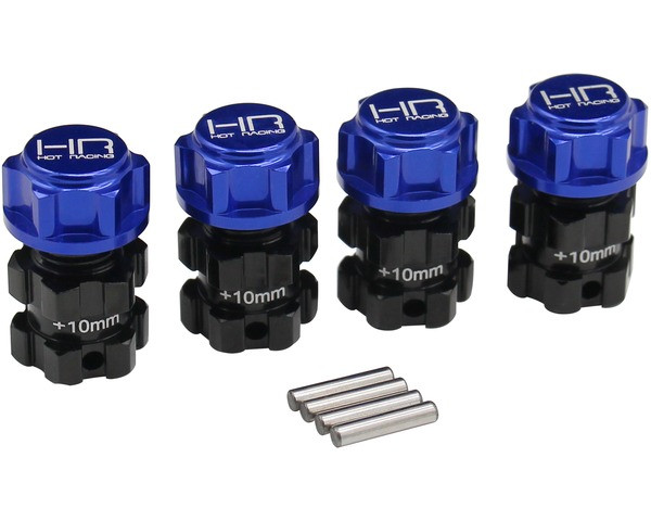 Hot Racing - Alum +10mm Splined 17mm Hubs Hex, for E-Revo2.0 - ERVT10W