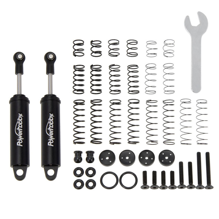 Power Hobby - 90mm Promatics Two Stage Internal Spring Shocks, Black - 5673BLACK