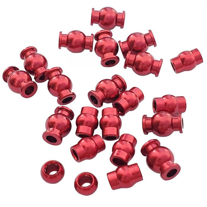 Power Hobby - Complete 22-Piece Aluminum Pivot Ball Set, Red, for Arrma - ARRMA09