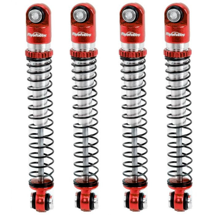 Power Hobby - Aluminum 54mm Long Travel Shocks 1/24, Red, for Axial - SCX24752RED