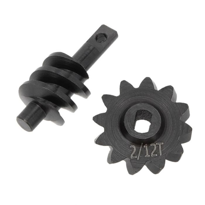 Power Hobby - Steel Overdrive Gears Diff Worm Set 2T/12T, Overdrive33%, - SCX24768