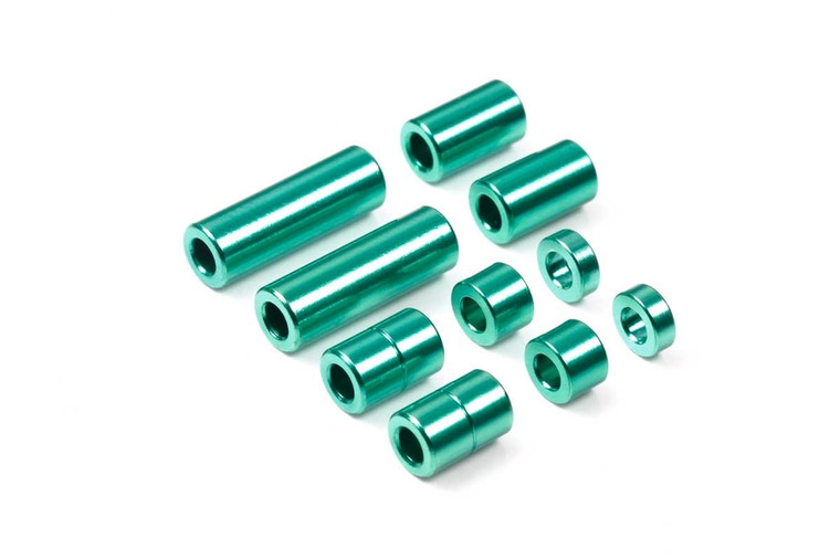 Tamiya - JR Aluminum Spacer Set Green - 95515