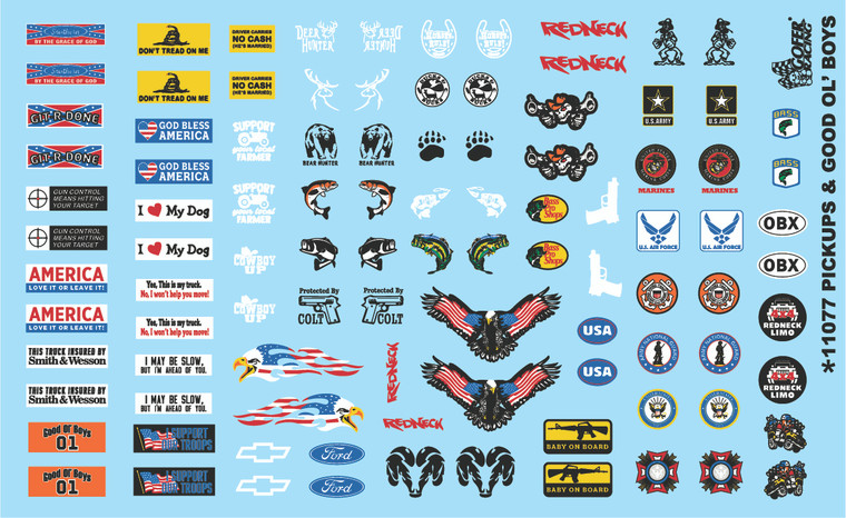 Gofer Racing Model Decals - Pickup Truck Good Ol Boys - 11077