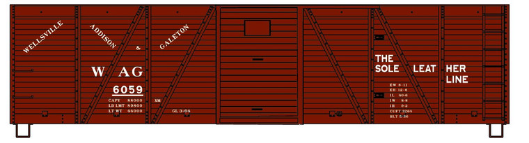 Accurail - HO 40' Wood Boxcar Wellsvile Addison & - 81601