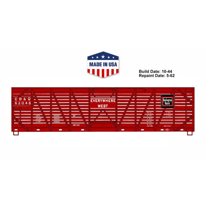 Accurail - HO 40' Wood Stock Car CB&Q - 4744