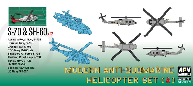 AFV Club - Modern Anti-Submarine Helicopters 1:700 - SE70009