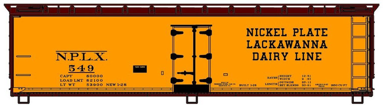 Accurail - HO 40' Wood Reefer NKP Dairy Line Single - 81561