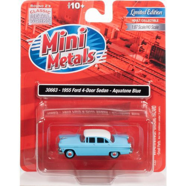 Classic Metal Works - HO '55 Ford 4-Door Sedan Blue - 30663