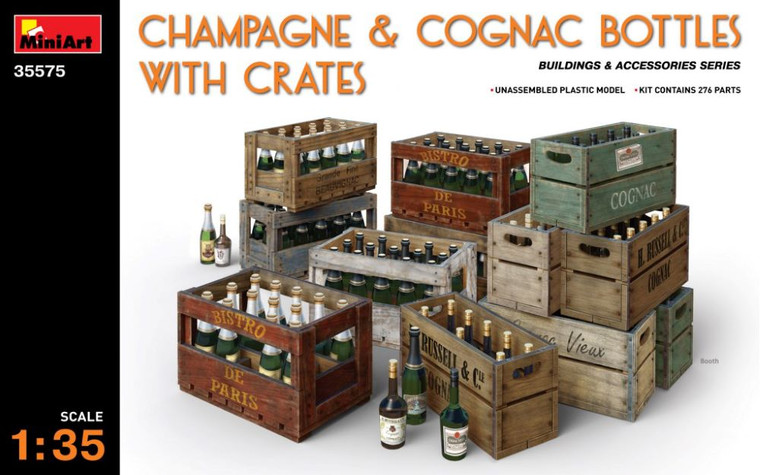 Mini Art Models - Champagne & Cognac Bottles w/crates 1:35 - 35575