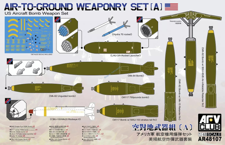 AFV Club - US Air to Ground Weaponry Set A 1:48 - AR48107