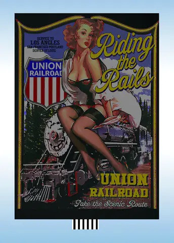 Miller Engineering - N/HO Riding the Rails Small 1.5w x 2.75t - 447502