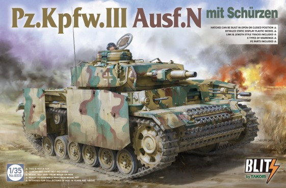 Takom Models - Pz.Kpfw.III Ausf.N mit Schurzen 1:35 - 8005