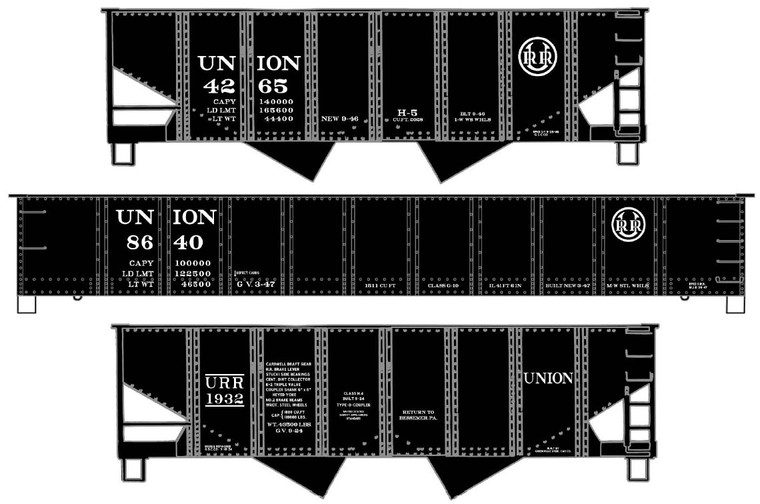 Accurail - HO Twin Hopper & Steel Gondola Union 3pc - 8165