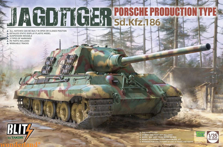 Takom Models - Jagdtiger Porsche Prod Type SD.KFZ.186 - 8003
