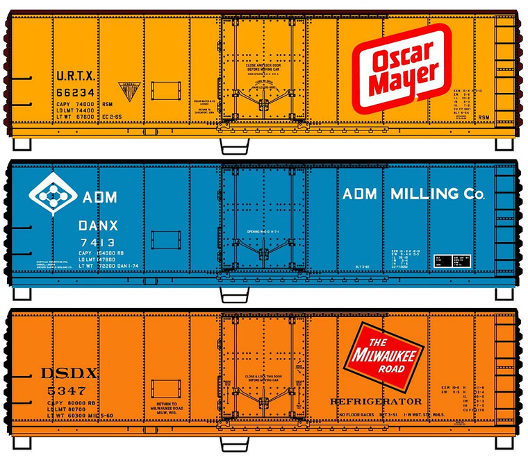 Accurail - HO 40' Steel Reefer 3 car set - 8164