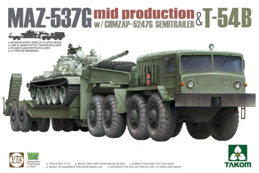 Takom Models - MAZ537G Mid Prod. Tank Tractor 1:72 - 5013