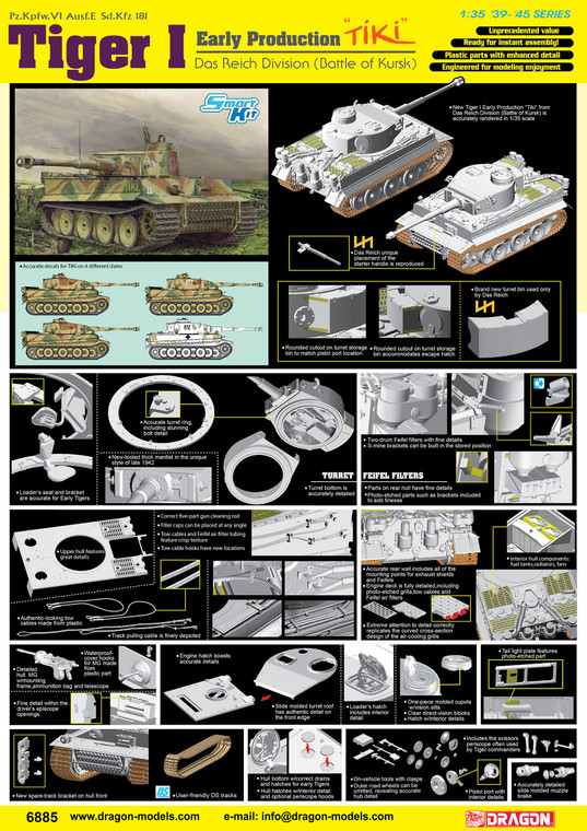 DML Military Kits - Tiger I Early Prod Tiki 1:35 - 6885