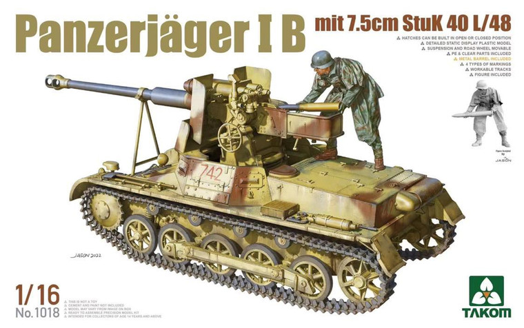 Takom Models - Panzerjager IB mit 7.5cm Stuk 40 L 1:16 - 1018