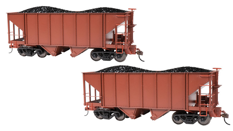 Bachmann - On30 2-Bay Steel Hopper unlettered ox-re - 27904