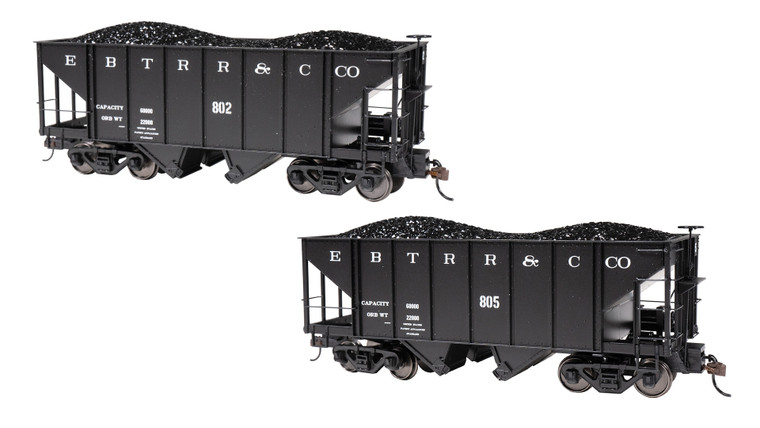 Bachmann - On30 2-Bay Steel Hopper EBT #802 + #805 - 27901