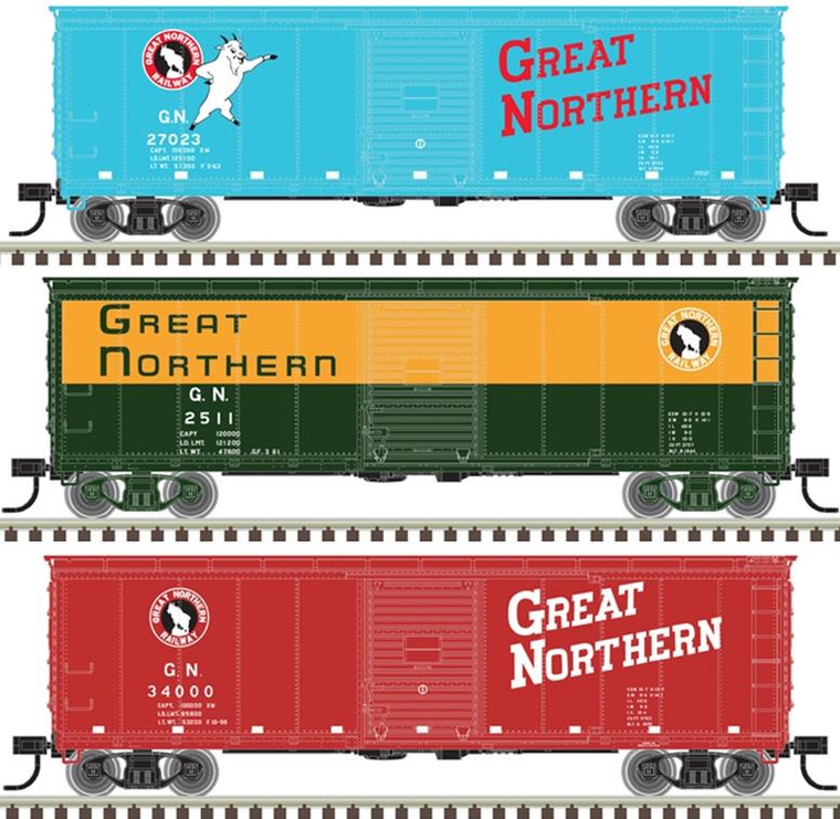 Atlas Model Railroad Co. - Ho USRA Steel Boxcar GN LtdEd 3pak - 20007087