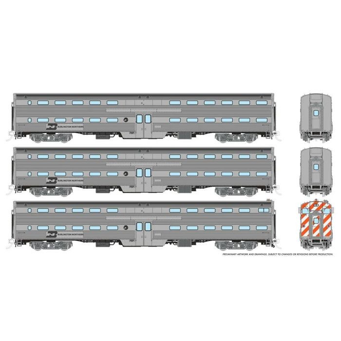 Rapido Trains - HO Budd Gallery BN 3pk - 145001